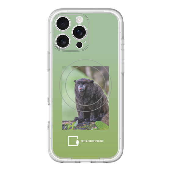 スリムプロテクションプレミアムケース with MagSafe［ Green Future Project - Black-mantled Tamarin ］