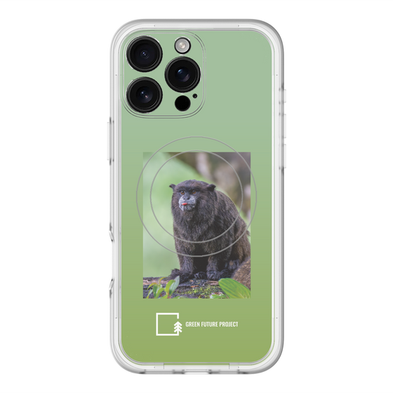 スリムプロテクションプレミアムケース with MagSafe［ Green Future Project - Black-mantled Tamarin ］