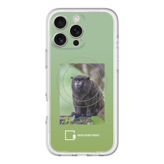 スリムプロテクションプレミアムケース with MagSafe［ Green Future Project - Black-mantled Tamarin ］