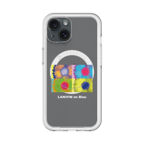スリムプロテクションプレミアムケース with MagSafe［ LANVIN en Bleu - Flower ］