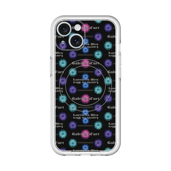スリムプロテクションプレミアムケース with MagSafe［ LANVIN en Bleu - Flower pattern ］