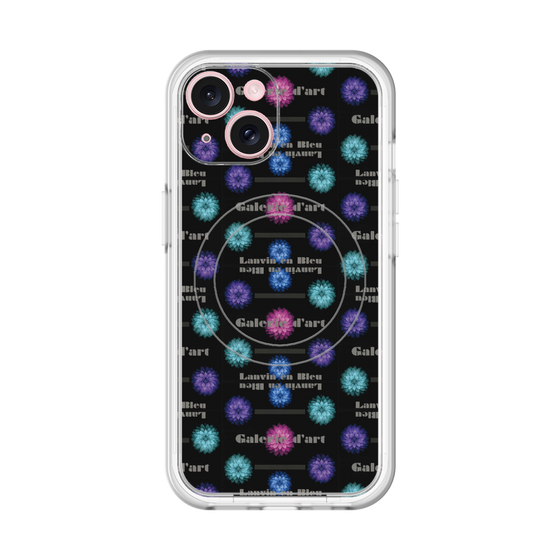 スリムプロテクションプレミアムケース with MagSafe［ LANVIN en Bleu - Flower pattern ］
