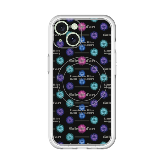 スリムプロテクションプレミアムケース with MagSafe［ LANVIN en Bleu - Flower pattern ］