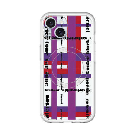 スリムプロテクションプレミアムケース with MagSafe［ LANVIN en Bleu - Plaid ］