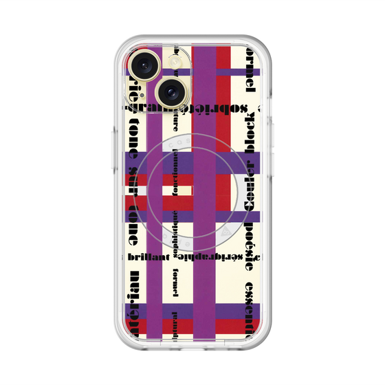 スリムプロテクションプレミアムケース with MagSafe［ LANVIN en Bleu - Plaid ］
