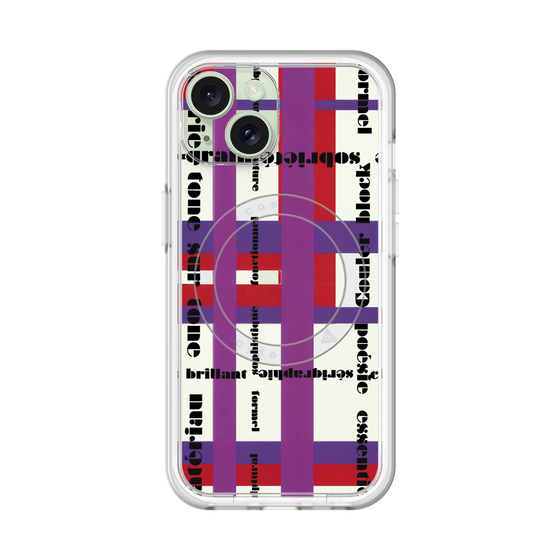 スリムプロテクションプレミアムケース with MagSafe［ LANVIN en Bleu - Plaid ］
