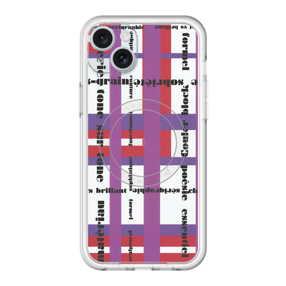 スリムプロテクションプレミアムケース with MagSafe［ LANVIN en Bleu - Plaid ］