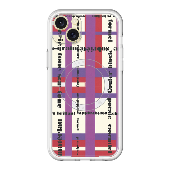 スリムプロテクションプレミアムケース with MagSafe［ LANVIN en Bleu - Plaid ］