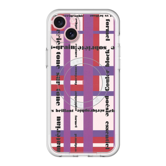 スリムプロテクションプレミアムケース with MagSafe［ LANVIN en Bleu - Plaid ］