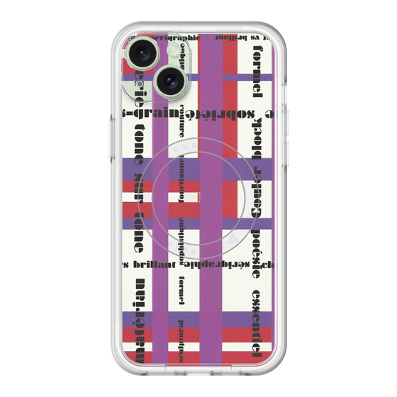 スリムプロテクションプレミアムケース with MagSafe［ LANVIN en Bleu - Plaid ］