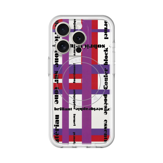 スリムプロテクションプレミアムケース with MagSafe［ LANVIN en Bleu - Plaid ］
