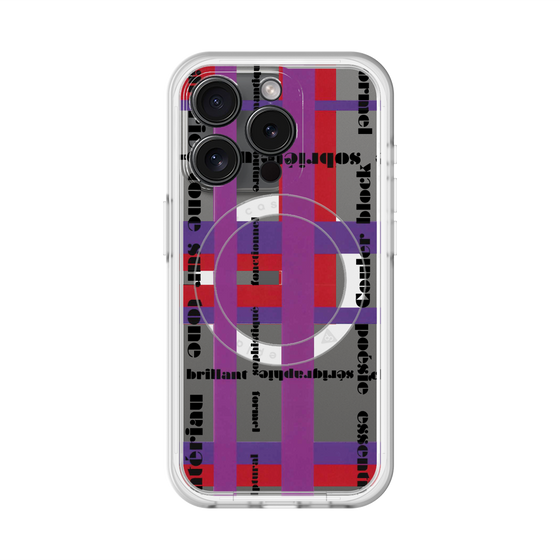 スリムプロテクションプレミアムケース with MagSafe［ LANVIN en Bleu - Plaid ］