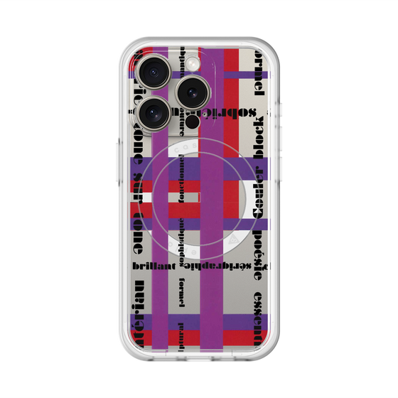 スリムプロテクションプレミアムケース with MagSafe［ LANVIN en Bleu - Plaid ］