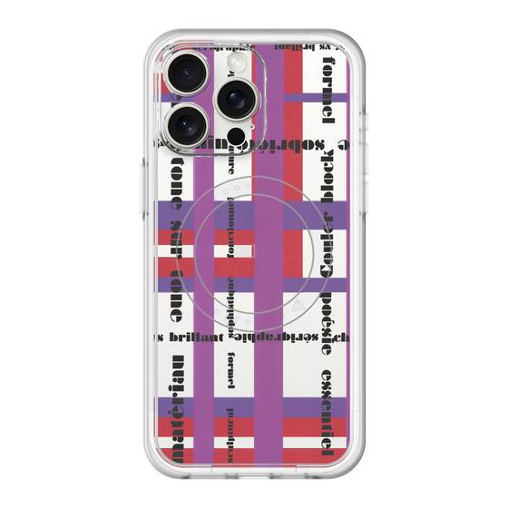 スリムプロテクションプレミアムケース with MagSafe［ LANVIN en Bleu - Plaid ］