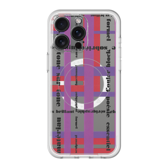 スリムプロテクションプレミアムケース with MagSafe［ LANVIN en Bleu - Plaid ］