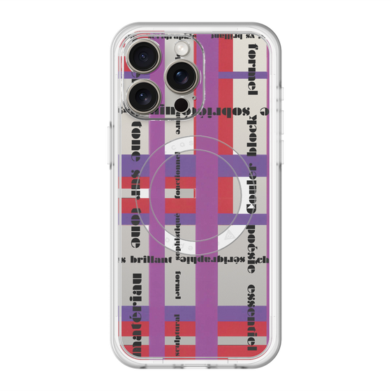 スリムプロテクションプレミアムケース with MagSafe［ LANVIN en Bleu - Plaid ］