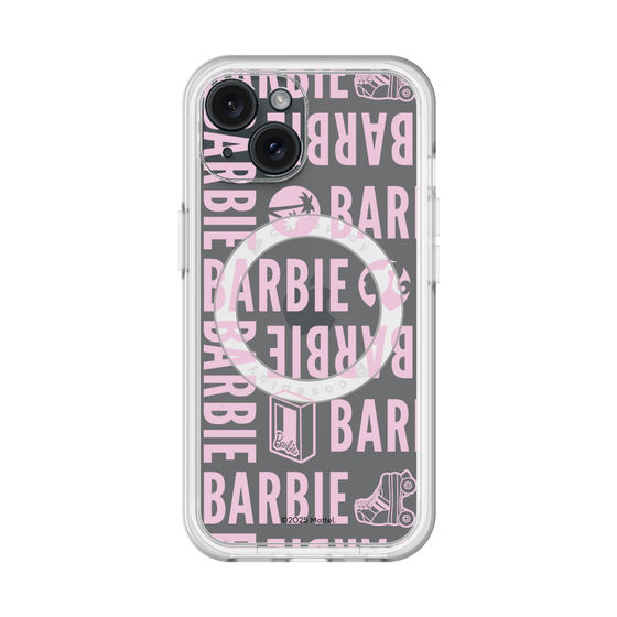 スリムプロテクションプレミアムケース with MagSafe［ Barbie - ロゴパターン3 - クリア ］