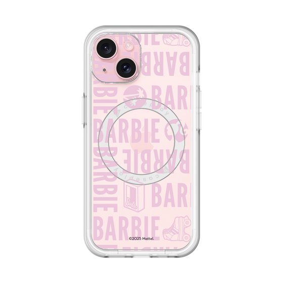 スリムプロテクションプレミアムケース with MagSafe［ Barbie - ロゴパターン3 - クリア ］