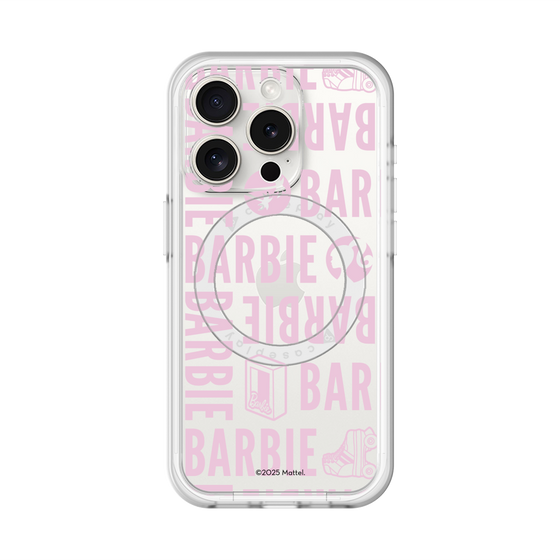 スリムプロテクションプレミアムケース with MagSafe［ Barbie - ロゴパターン3 - クリア ］