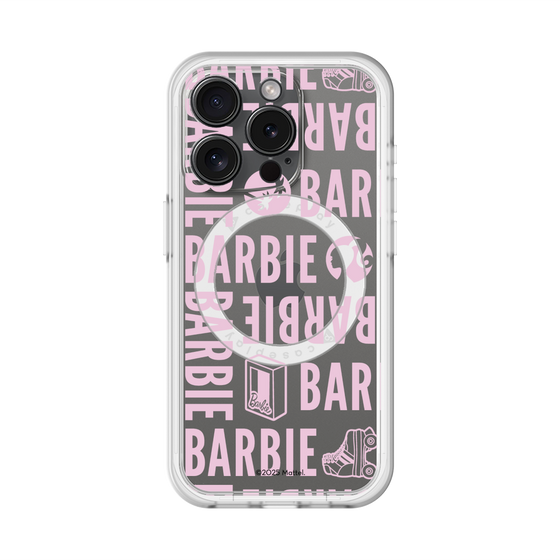 スリムプロテクションプレミアムケース with MagSafe［ Barbie - ロゴパターン3 - クリア ］