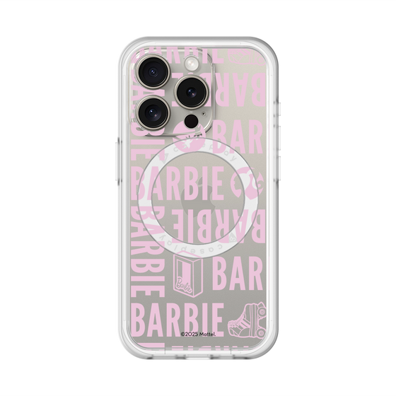 スリムプロテクションプレミアムケース with MagSafe［ Barbie - ロゴパターン3 - クリア ］