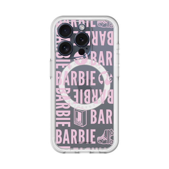 スリムプロテクションプレミアムケース with MagSafe［ Barbie - ロゴパターン3 - クリア ］