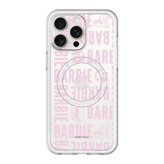 スリムプロテクションプレミアムケース with MagSafe［ Barbie - ロゴパターン3 - クリア ］
