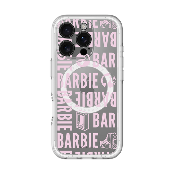 スリムプロテクションプレミアムケース with MagSafe［ Barbie - ロゴパターン3 - クリア ］