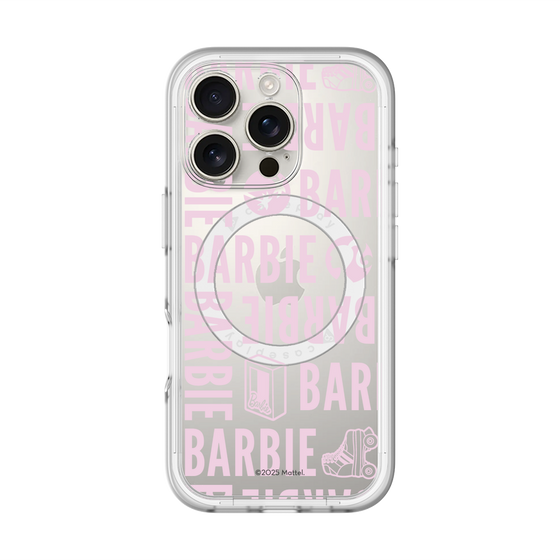 スリムプロテクションプレミアムケース with MagSafe［ Barbie - ロゴパターン3 - クリア ］