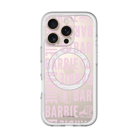 スリムプロテクションプレミアムケース with MagSafe［ Barbie - ロゴパターン3 - クリア ］