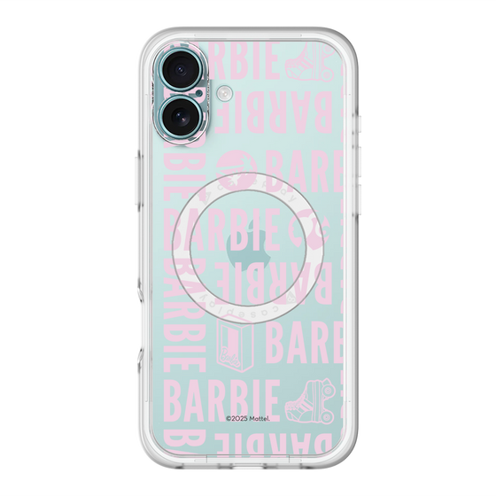 スリムプロテクションプレミアムケース with MagSafe［ Barbie - ロゴパターン3 - クリア ］