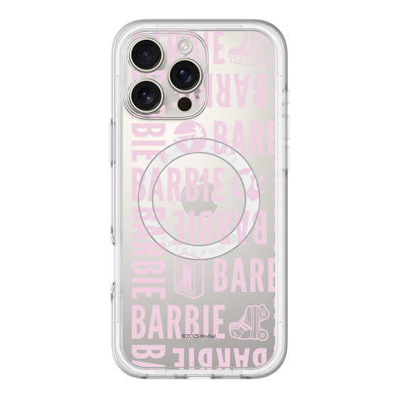 スリムプロテクションプレミアムケース with MagSafe［ Barbie - ロゴパターン3 - クリア ］