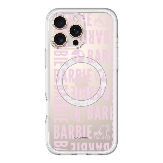 スリムプロテクションプレミアムケース with MagSafe［ Barbie - ロゴパターン3 - クリア ］