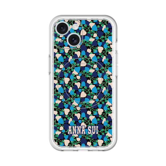 スリムプロテクションプレミアムケース with MagSafe［ ANNA SUI - HEARTS VINE - BLUE ］