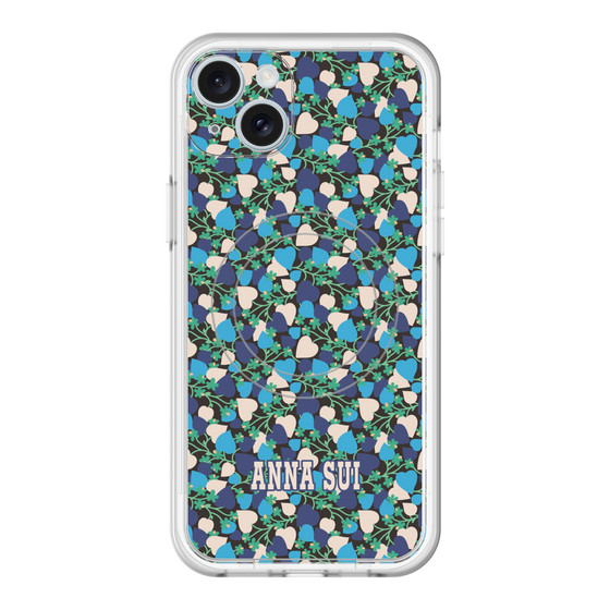 スリムプロテクションプレミアムケース with MagSafe［ ANNA SUI - HEARTS VINE - BLUE ］