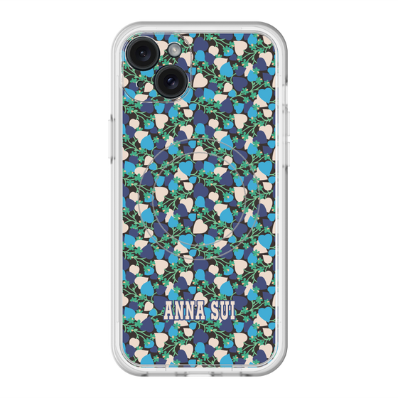 スリムプロテクションプレミアムケース with MagSafe［ ANNA SUI - HEARTS VINE - BLUE ］