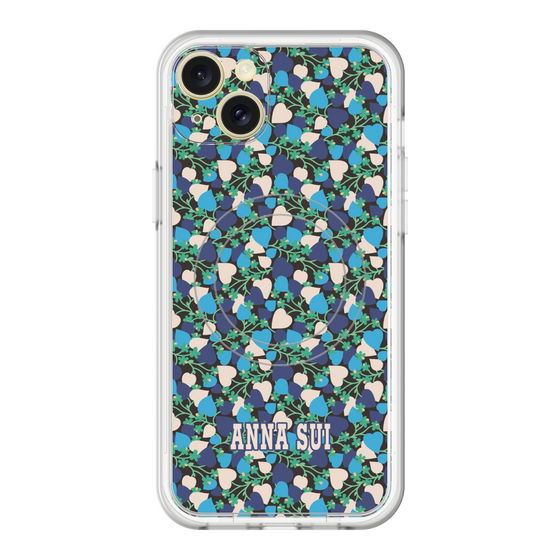 スリムプロテクションプレミアムケース with MagSafe［ ANNA SUI - HEARTS VINE - BLUE ］