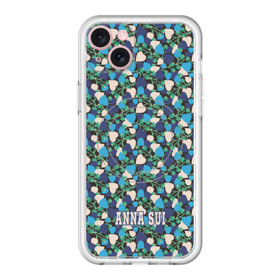 スリムプロテクションプレミアムケース with MagSafe［ ANNA SUI - HEARTS VINE - BLUE ］