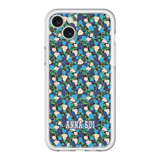 スリムプロテクションプレミアムケース with MagSafe［ ANNA SUI - HEARTS VINE - BLUE ］