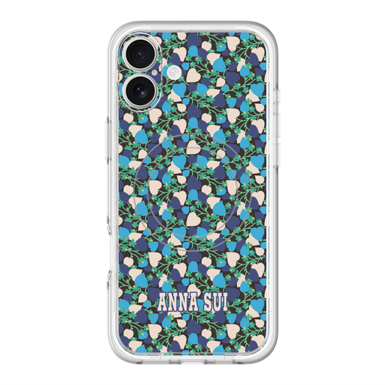 スリムプロテクションプレミアムケース with MagSafe［ ANNA SUI - HEARTS VINE - BLUE ］