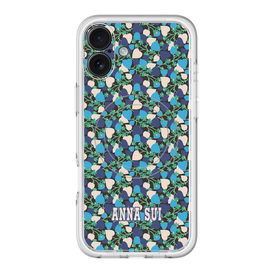スリムプロテクションプレミアムケース with MagSafe［ ANNA SUI - HEARTS VINE - BLUE ］