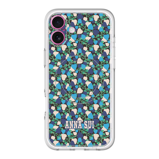 スリムプロテクションプレミアムケース with MagSafe［ ANNA SUI - HEARTS VINE - BLUE ］