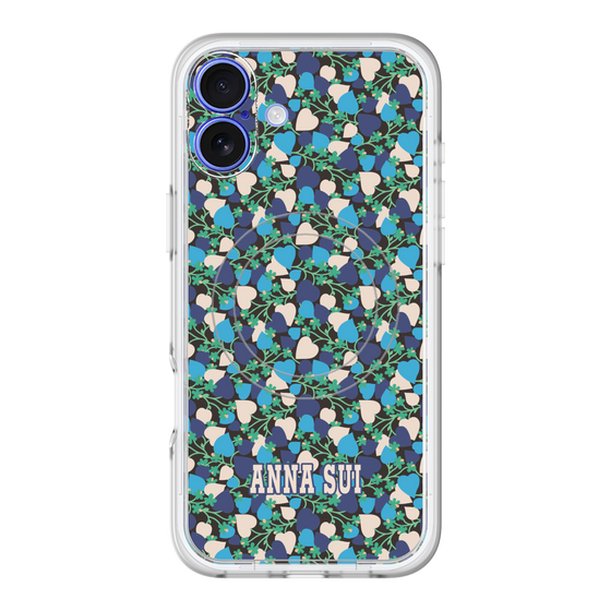 スリムプロテクションプレミアムケース with MagSafe［ ANNA SUI - HEARTS VINE - BLUE ］