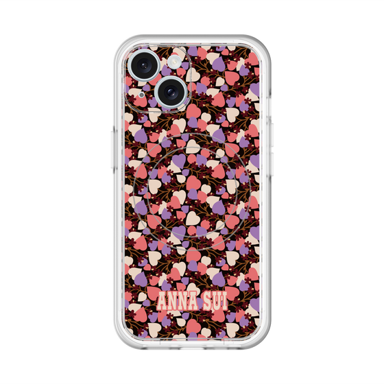 スリムプロテクションプレミアムケース with MagSafe［ ANNA SUI - HEARTS VINE - PINK ］