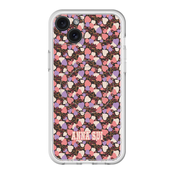 スリムプロテクションプレミアムケース with MagSafe［ ANNA SUI - HEARTS VINE - PINK ］