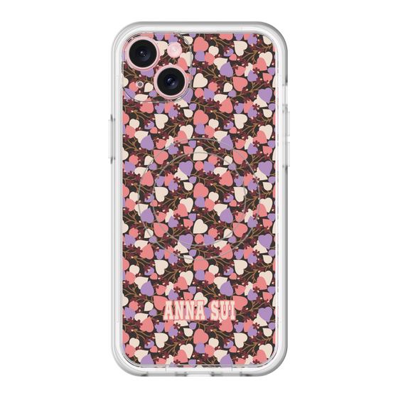 スリムプロテクションプレミアムケース with MagSafe［ ANNA SUI - HEARTS VINE - PINK ］