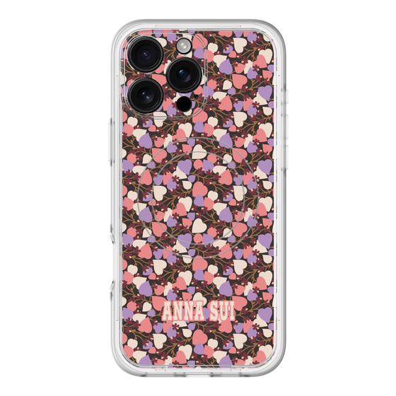 スリムプロテクションプレミアムケース with MagSafe［ ANNA SUI - HEARTS VINE - PINK ］