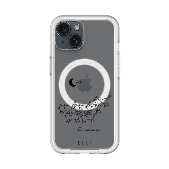 スリムプロテクションプレミアムケース with MagSafe［ ELLE - All cats are grey in the dark ］