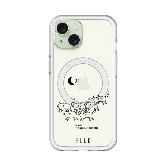 スリムプロテクションプレミアムケース with MagSafe［ ELLE - All cats are grey in the dark ］