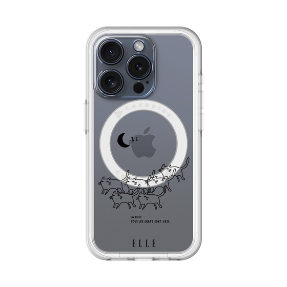 スリムプロテクションプレミアムケース with MagSafe［ ELLE - All cats are grey in the dark ］